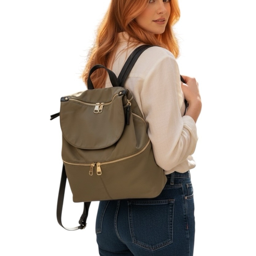 Steve Madden Nylon Army Green Utility Backpack Festival